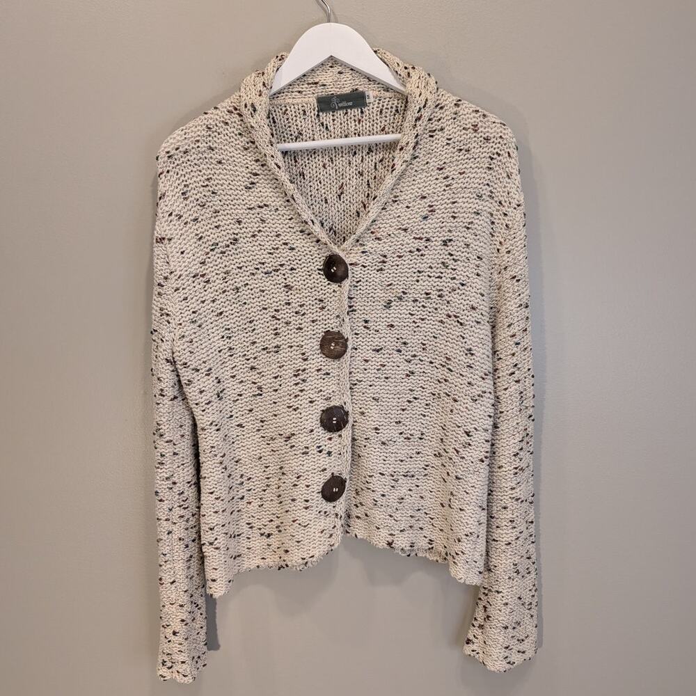 Willow Cardigan Sweater Cotton Knit Warm LagenLook CottageCore Layer - Size M